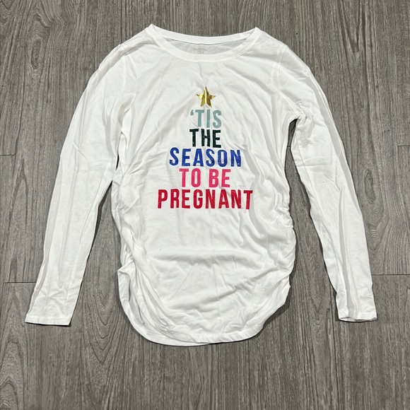 Motherhood Maternity Size Medium Tis the Season to be Pregnant Tunic - Picture 2 of 4